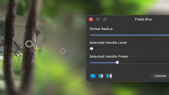 field blur panel in Affinity Photo