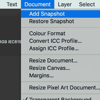 add affinity photo snapshot