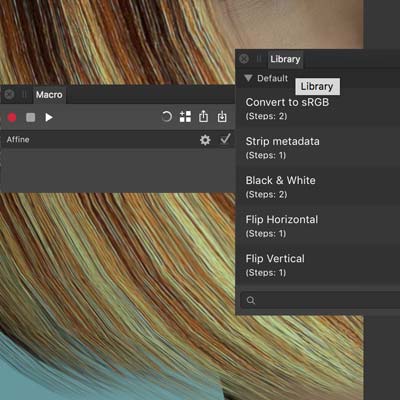 affine filter and macros in affinity photo