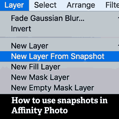 how to use snapshots in Affinity Photo