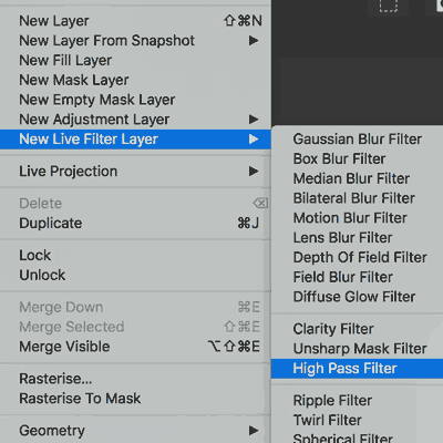 high pass filter live