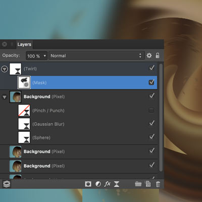 masks and live filter layers and effects and painting