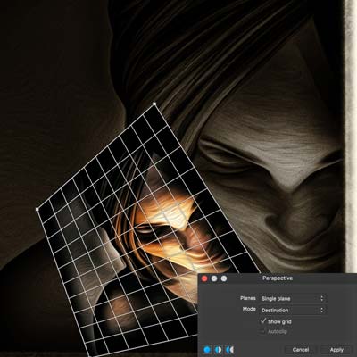 affinity photo perspective filter with layers