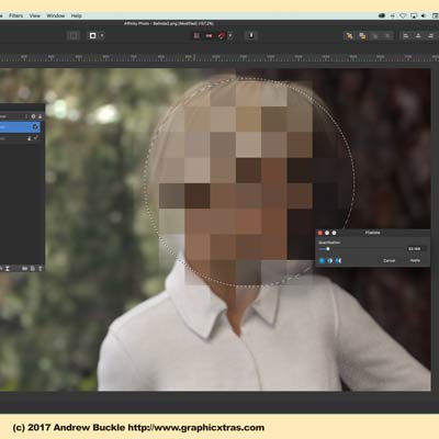 selection of affinity photo pixelate filter
