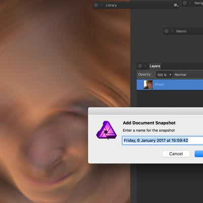 affinity photo add snapshot radial blur