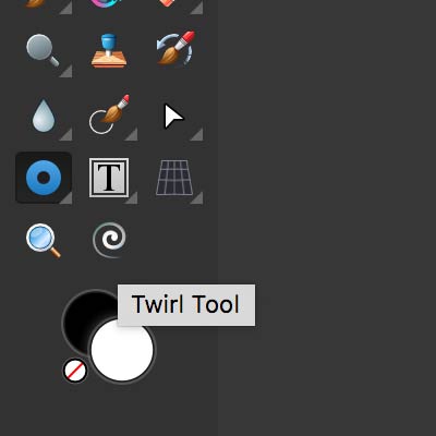 twirl filter added to the toolbar in Affinity