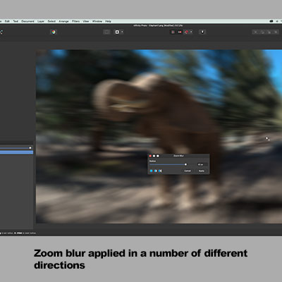 zoom blur filter multiple applications