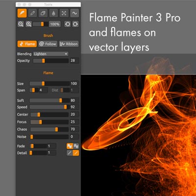 flame Painter 3 Pro and vector layer flames