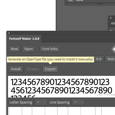 export of the fontself