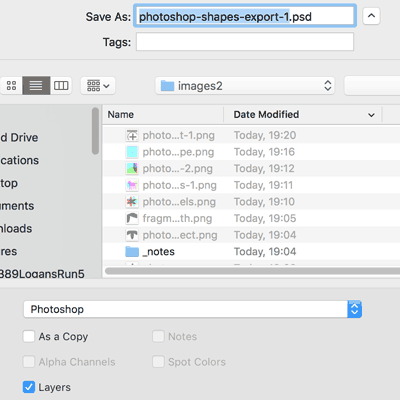 export photoshop custom shapes raster vector