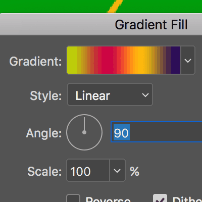 layer fill content for the custom shape in Photoshop