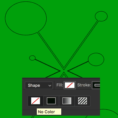 and stroke setting photoshop fill custom shapes no color