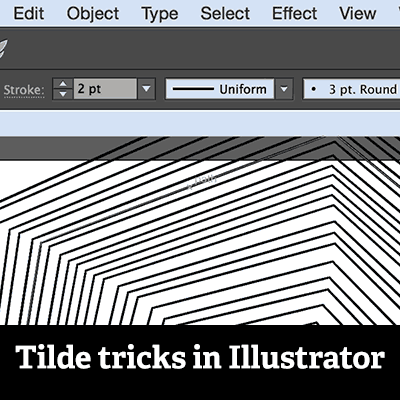 tilde tricks in Adobe Illustrator character keyboard scale