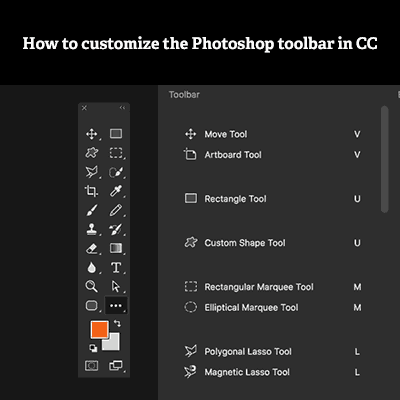 how to customize the Photoshop toolbar in CC