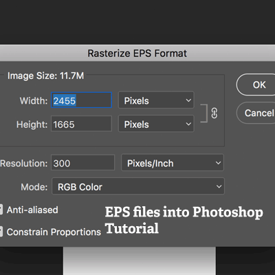 opening and placing eps files into Photoshop tutorial