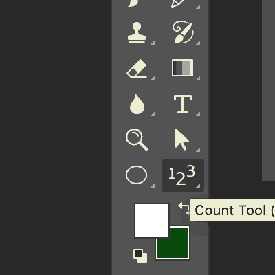 count tool Photoshop toolbar