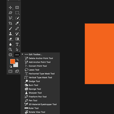 extra sections customization photoshop toolbar