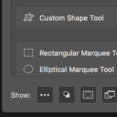 show screen modes etc customization photoshop