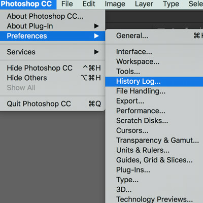 photoshop history log file tutorial