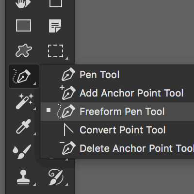 freeform pen tool in Photoshop