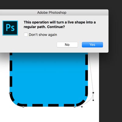 regular path from live shape in Photoshop