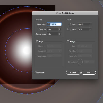 flare tool panel